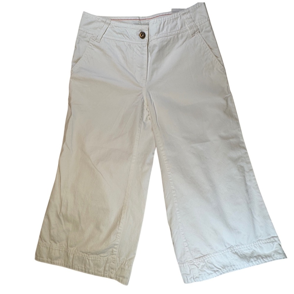 Tommy‎ Hilfiger Womens White Wide Leg Crop Pants Size 2 NWT